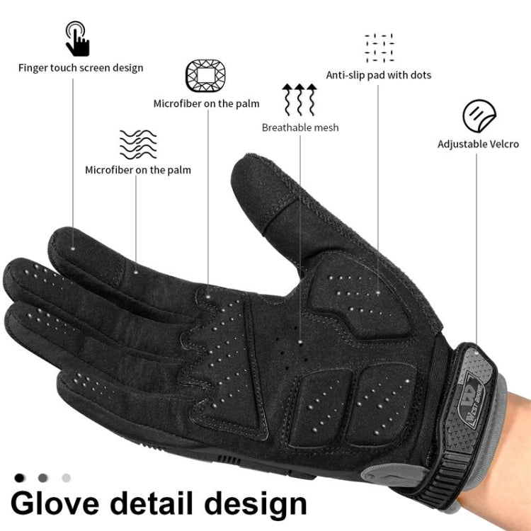 WEST BIKING YP0211208 Gants de cyclisme moto à doigts longs antidérapants avec écran tactile, M, L, XL