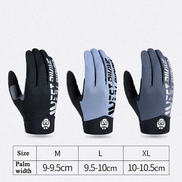 WEST BIKING YP0211214 Gants longs antichoc, antidérapants et compatibles écrans tactiles pour le cyclisme et le sport, Tailles M, L, XL
