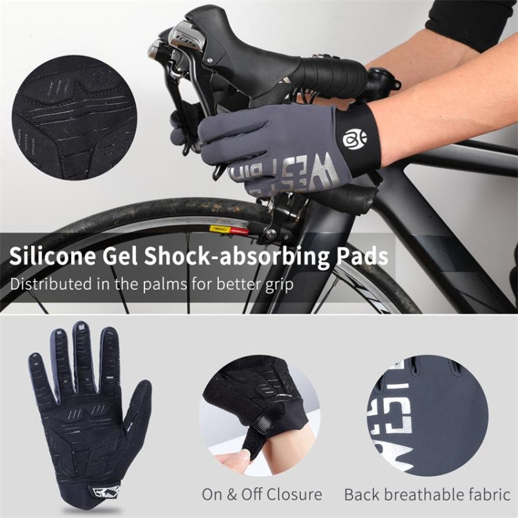 WEST BIKING YP0211214 Gants longs antichoc, antidérapants et compatibles écrans tactiles pour le cyclisme et le sport, Tailles M, L, XL