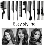 Lot de 10 peignes plats de coiffure en plastique