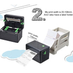 Imprimante d'étiquettes thermique XP-108B 4 pouces 108mm, imprimante de codes-barres pour étiquettes d'expédition UPS DHL USPS DPD POCHTA, prise EU, USB, version USB + Bluetooth