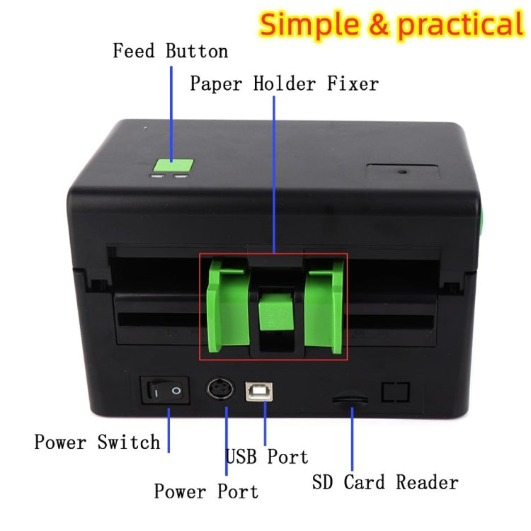 Imprimante d'étiquettes thermique XP-108B 4 pouces 108mm, imprimante de codes-barres pour étiquettes d'expédition UPS DHL USPS DPD POCHTA, prise EU, USB, version USB + Bluetooth