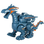 Dinosaure électromécanique, jouet animal de simulation, multifonctionnel avec sons et lumières. Styles : bleu (avec peinture), noir foncé (avec peinture), gris (sans peinture), vert (sans peinture).