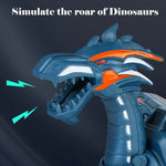 Dinosaure électromécanique, jouet animal de simulation, multifonctionnel avec sons et lumières. Styles : bleu (avec peinture), noir foncé (avec peinture), gris (sans peinture), vert (sans peinture).