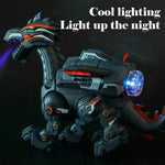 Dinosaure électromécanique, jouet animal de simulation, multifonctionnel avec sons et lumières. Styles : bleu (avec peinture), noir foncé (avec peinture), gris (sans peinture), vert (sans peinture).