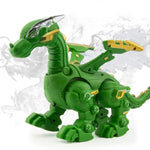 Dinosaure électromécanique, jouet animal de simulation, multifonctionnel avec sons et lumières. Styles : bleu (avec peinture), noir foncé (avec peinture), gris (sans peinture), vert (sans peinture).