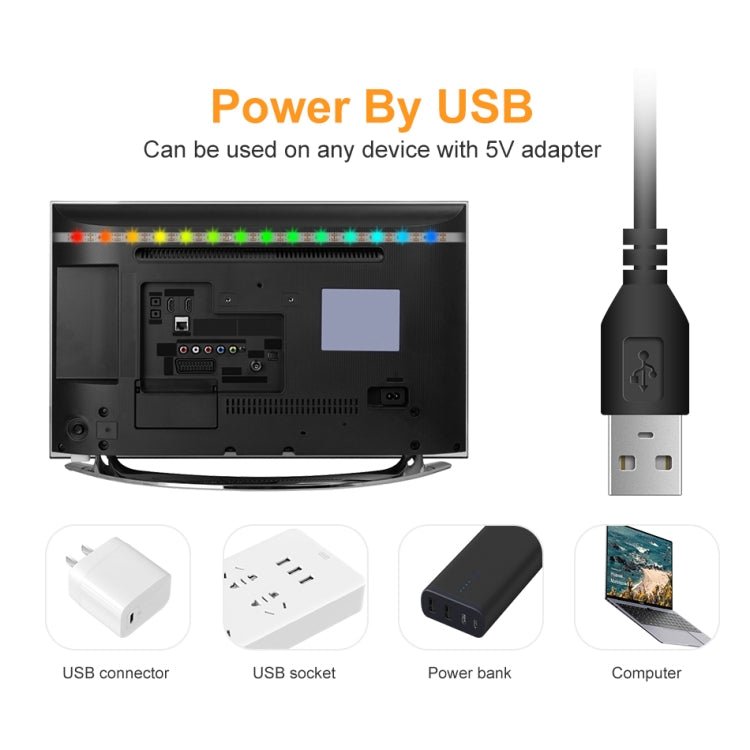 Bande lumineuse LED 16 couleurs avec télécommande, bande lumineuse RGB USB, barre lumineuse douce décorative Symphony Neon, 3m, 4m