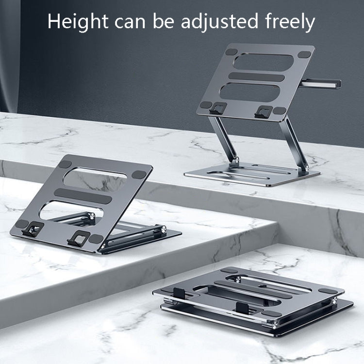 Oatsbasf Z08 Support d'ordinateur portable en métal Réglable pour bureau, Rehausseur d'ordinateur portable, Argent, Gris