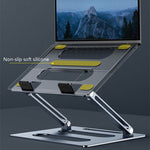 Oatsbasf Z08 Support d'ordinateur portable en métal Réglable pour bureau, Rehausseur d'ordinateur portable, Argent, Gris