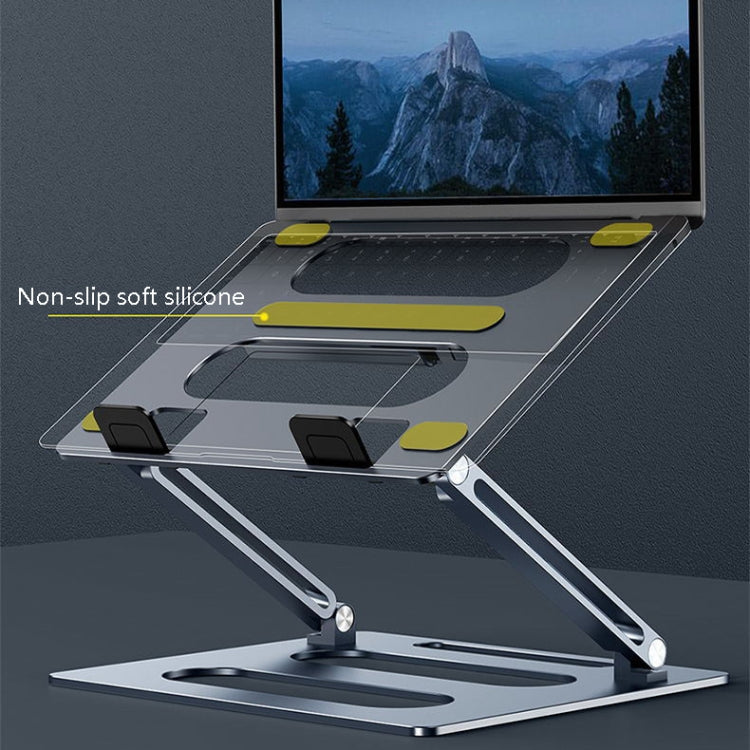 Oatsbasf Z08 Support d'ordinateur portable en métal Réglable pour bureau, Rehausseur d'ordinateur portable, Argent, Gris