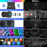 DQ-M3 LED Ciel étoilé rotatif Lumière Bluetooth Musique Planètes Projecteur océan Support carte TF,Style:, USB + Bluetooth, Batterie + Bluetooth