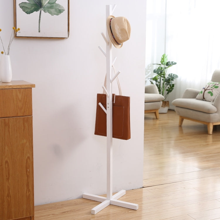 Porte-manteau en bois massif pour salon ou chambre à coucher, Organisateur de vêtements, Blanc, Couleur bois, Café