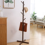 Porte-manteau en bois massif pour salon ou chambre à coucher, Organisateur de vêtements, Blanc, Couleur bois, Café