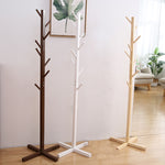 Porte-manteau en bois massif pour salon ou chambre à coucher, Organisateur de vêtements, Blanc, Couleur bois, Café