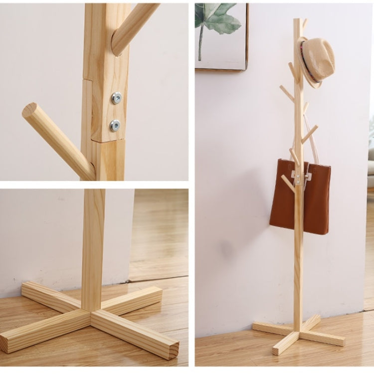 Porte-manteau en bois massif pour salon ou chambre à coucher, Organisateur de vêtements, Blanc, Couleur bois, Café