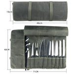 Sac de rangement pour couteaux de chef en toile cirée, Sac de rangement pour couteaux