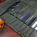 Sac de rangement pour couteaux de chef en toile cirée, Sac de rangement pour couteaux