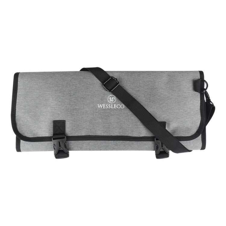 WESSLECO Sac de rangement pour couteaux de chef en tissu Oxford, WESSLECO Gris