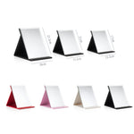 Miroir de maquillage pliable portable haute définition en cuir PU, format : M (rose), XL (noir), XL (blanc), L (noir), M (noir)