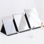 Miroir de maquillage pliable portable haute définition en cuir PU, format : M (rose), XL (noir), XL (blanc), L (noir), M (noir)