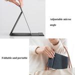 Miroir de maquillage pliable portable haute définition en cuir PU, format : M (rose), XL (noir), XL (blanc), L (noir), M (noir)