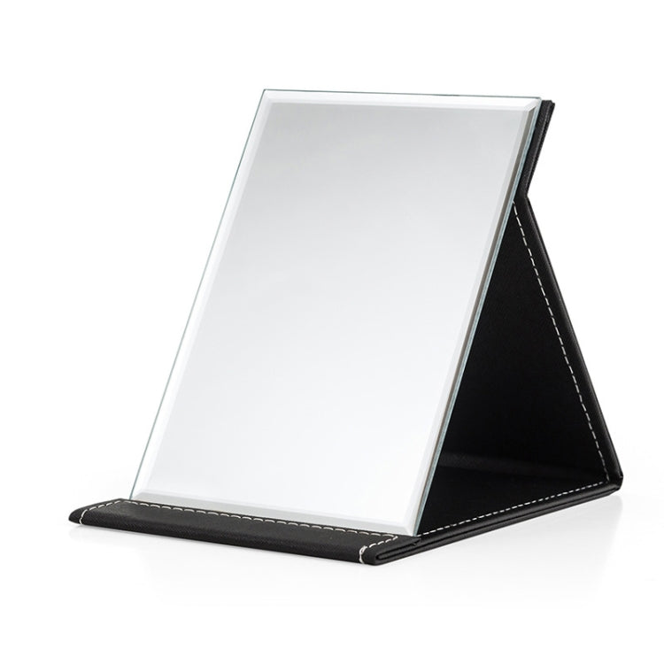 Miroir de maquillage pliable portable haute définition en cuir PU, format : M (rose), XL (noir), XL (blanc), L (noir), M (noir)