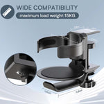 Porte-gobelet rotatif support casque support casque pour cybercafé moniteur, noir, argent clair de lune