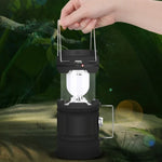 5803 Lampe de camping solaire Lampe portable de secours à LED pour l'extérieur, support de sortie USB, solaire + USB