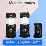 5803 Lampe de camping solaire Lampe portable de secours à LED pour l'extérieur, support de sortie USB, solaire + USB
