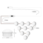 Lampe de miroir de maquillage LED, lumière d'appoint de beauté, lumière frontale de miroir à capteur de balayage manuel, 2 ampoules, 6 ampoules, 10 ampoules, 14 ampoules