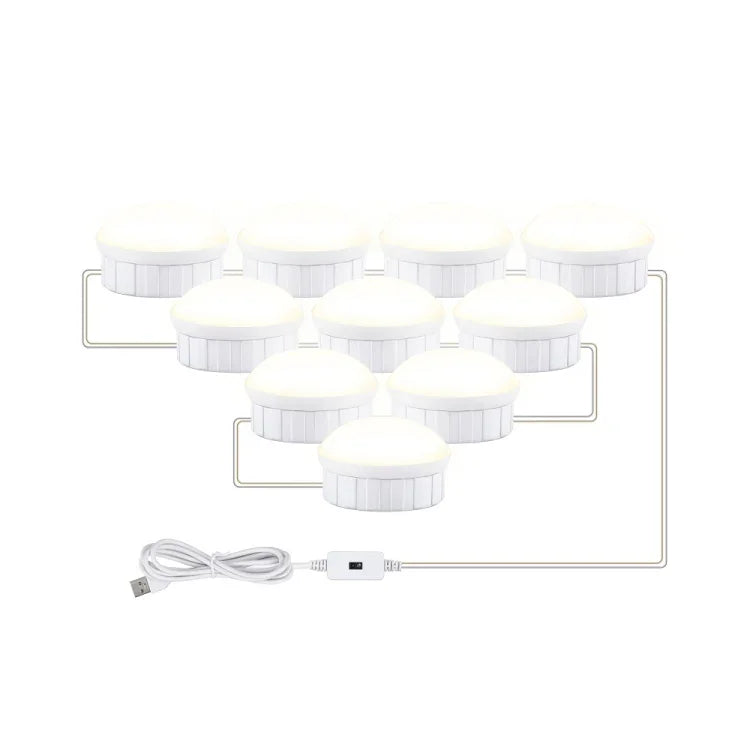Lampe de miroir de maquillage LED, lumière d'appoint de beauté, lumière frontale de miroir à capteur de balayage manuel, 2 ampoules, 6 ampoules, 10 ampoules, 14 ampoules