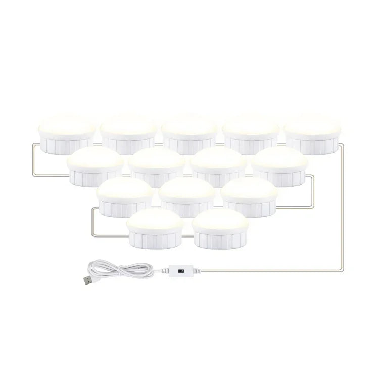 Lampe de miroir de maquillage LED, lumière d'appoint de beauté, lumière frontale de miroir à capteur de balayage manuel, 2 ampoules, 6 ampoules, 10 ampoules, 14 ampoules