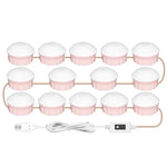 Miroir de Maquillage LED avec Lumière Frontale, Lampe de Remplissage de Beauté à Capteur de Mouvement Manuel, 2 Ampoules, 6 Ampoules, 10 Ampoules, 14 Ampoules