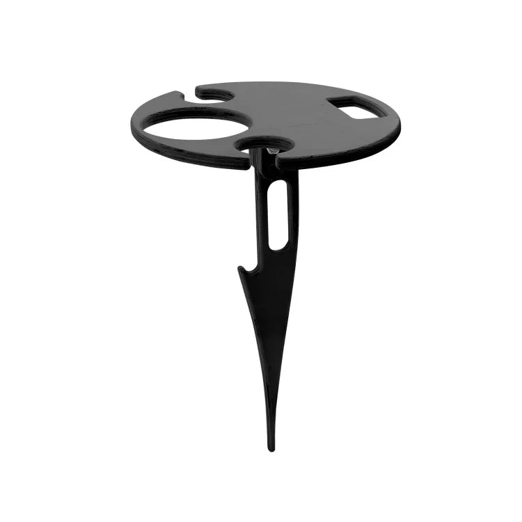 Table à vin pliable portable pour extérieur, table de plage, noir, couleur bois à double couche, noir à double couche