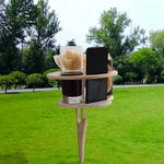 Table à vin pliable portable pour extérieur, table de plage, noir, couleur bois à double couche, noir à double couche