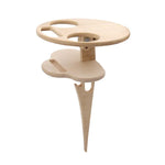 Table à vin pliable portable pour extérieur, table de plage, noir, couleur bois à double couche, noir à double couche