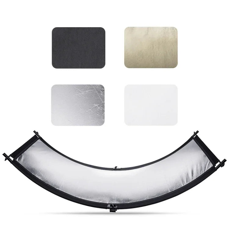 Panneau réflecteur incurvé en forme de U FOMITO pour studio photo 4 en 1, or, argent, blanc, noir.