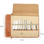 WESSLECO Sac de Rangement pour Couteaux de Chef, Sac de Rangement en Rouleau Portable, Noir Portable, WESSLECO Marron