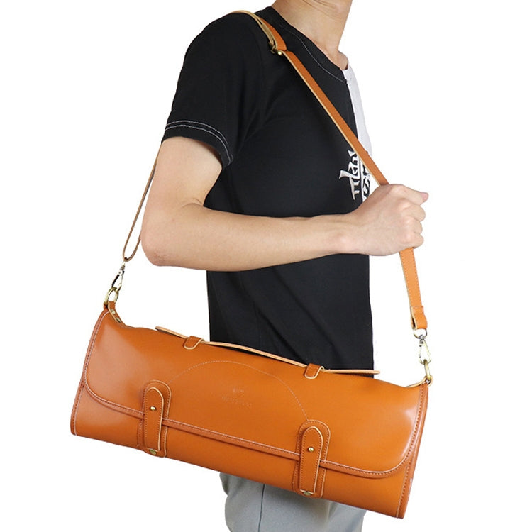 WESSLECO Sac de Rangement pour Couteaux de Chef, Sac de Rangement en Rouleau Portable, Noir Portable, WESSLECO Marron