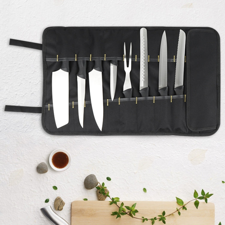 Sac de rangement portable pour couteaux de chef, sac enroulable, noir, bleu