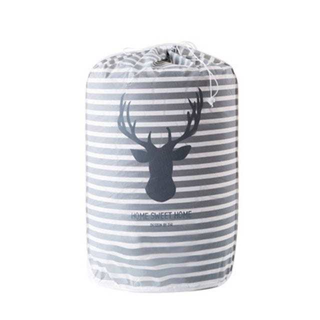 Sac de rangement pour couette ménager grande capacité imperméable et résistant à l'humidité, sac d'emballage, Cactus, Guirlandes, Cerf rayé, Bière mignonne