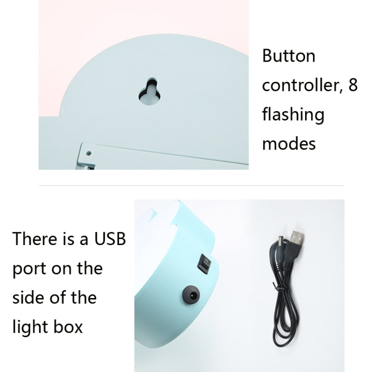 HS-007 LED Letter DIY Cloud Erasable Message Board Confession Lamp, White, Black, Pink, Blue