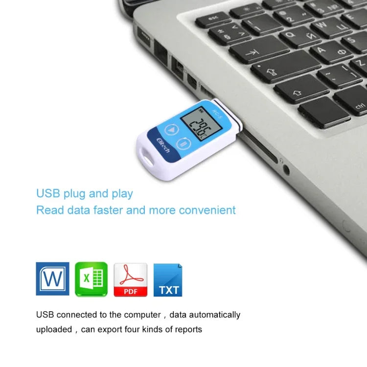 Enregistreur de données de température numérique USB TTE35065 pour entrepôt, stockage réfrigéré, chambre froide et laboratoire, TTE35065