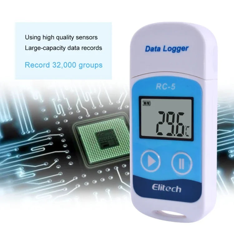 Enregistreur de données de température numérique USB TTE35065 pour entrepôt, stockage réfrigéré, chambre froide et laboratoire, TTE35065