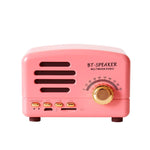 BT01 Retro Bluetooth Wireless Mini Speaker Portable Radio Support TF Card, Pink, Blue, Black, Red, Wood Grain
