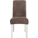 Housse de chaise simple, douce, très élastique, en velours épais, pour l'intérieur, pour hôtel, café-gris, vert-jaune, lie-de-vin, marine, noir, vert-foncé, blanc, bleu-paon, gris-clair, gris-charbon, camel, bleu-roi, beige, violet-raisin, rouge, orange