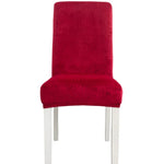 Housse de chaise simple, douce, très élastique, en velours épais, pour l'intérieur, pour hôtel, café-gris, vert-jaune, lie-de-vin, marine, noir, vert-foncé, blanc, bleu-paon, gris-clair, gris-charbon, camel, bleu-roi, beige, violet-raisin, rouge, orange