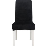 Housse de chaise simple, douce, très élastique, en velours épais, pour l'intérieur, pour hôtel, café-gris, vert-jaune, lie-de-vin, marine, noir, vert-foncé, blanc, bleu-paon, gris-clair, gris-charbon, camel, bleu-roi, beige, violet-raisin, rouge, orange