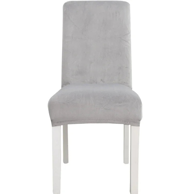 Housse de chaise simple, douce, très élastique, en velours épais, pour l'intérieur, pour hôtel, café-gris, vert-jaune, lie-de-vin, marine, noir, vert-foncé, blanc, bleu-paon, gris-clair, gris-charbon, camel, bleu-roi, beige, violet-raisin, rouge, orange