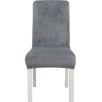 Housse de chaise simple, douce, très élastique, en velours épais, pour l'intérieur, pour hôtel, café-gris, vert-jaune, lie-de-vin, marine, noir, vert-foncé, blanc, bleu-paon, gris-clair, gris-charbon, camel, bleu-roi, beige, violet-raisin, rouge, orange